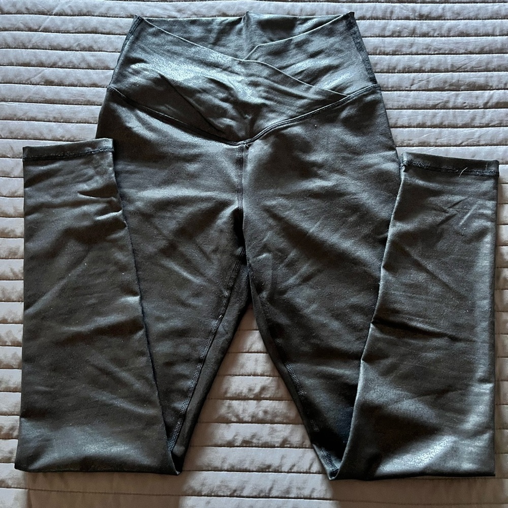 Aerie leather coated leggings